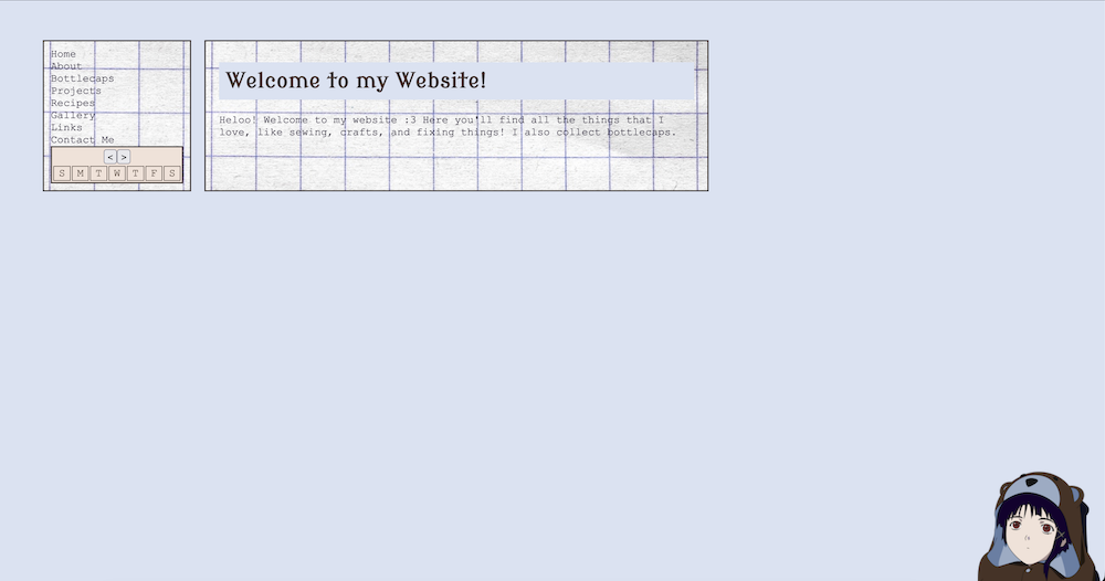 screenshot of a bare-bones welcome page